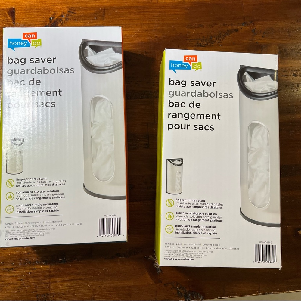 Honey Can Do Plastic Bag Mountable Storage Silver New